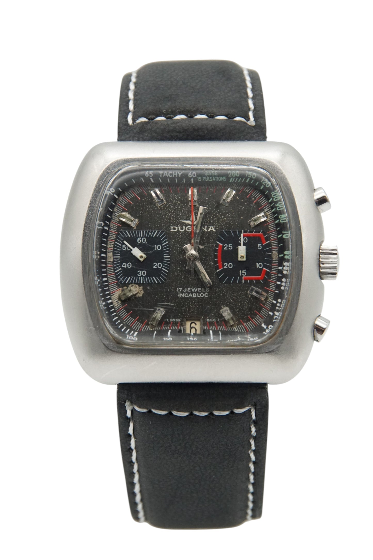 Vintage DUGENA Monaco STEEL CHRONO 1969 VALJOUX Cal.7734