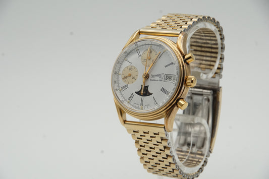 Eberhard &Co Chronograph Limited Edition Fondee Gold Plated Mondphase