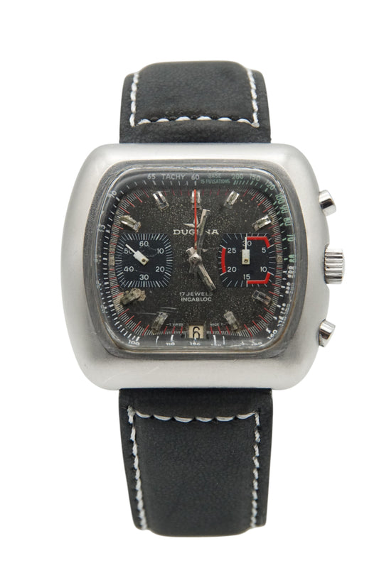 Vintage DUGENA Monaco STEEL CHRONO 1969 VALJOUX Cal.7734