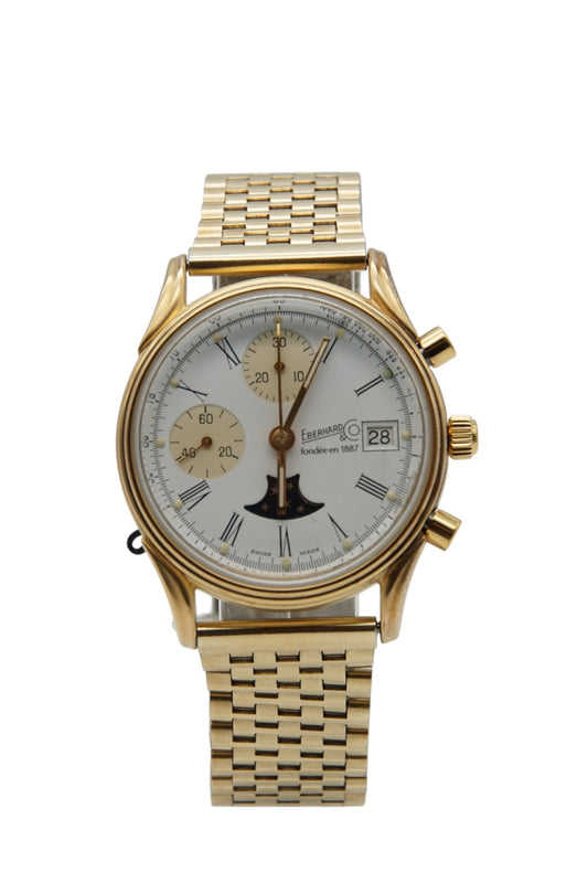 Eberhard &Co Chronograph Limited Edition Fondee Gold Plated Mondphase